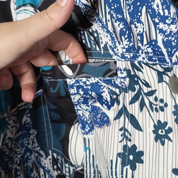 Coldwater Creek Floral Button Blazer Jacket Small Art to Wear Artsy Stretch Fall - Picture 7 of 9